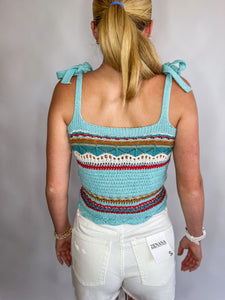 Molly Anne Square Neck Crochet Top