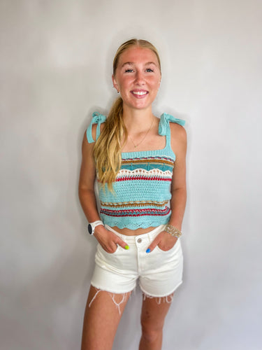 Molly Anne Square Neck Crochet Top