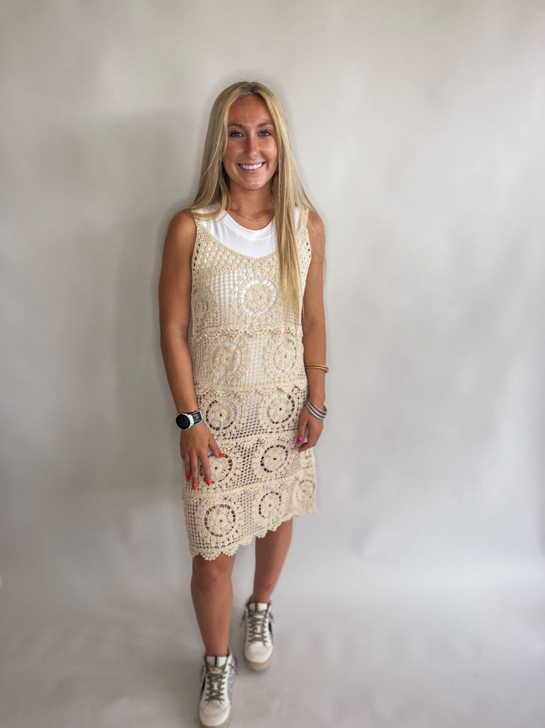 Boho Babe Crochet Overlay Dress