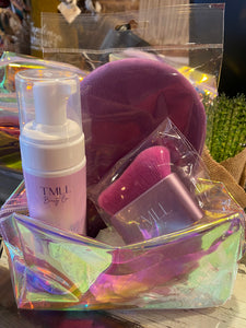 Ultra-Violet Self Tanner Bundle-7floz Tanner,Tanning Mitt,Contour Tan Brush,Iridescent Travel Bag