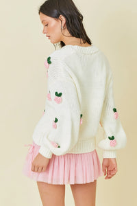 Feeling Peachy Flower Applique Cardigan