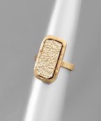 Rectangle Druzy Ring
