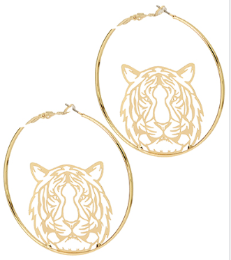 Filigree Tiger Hoops