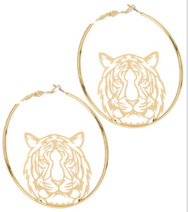 Filigree Tiger Hoops