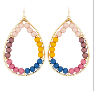 Beaded Layer Teardrop Earrings