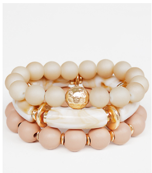 Acrylic & Metal Disk Bracelets Set