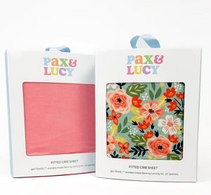 Pax & Lucy Garden Party + Hibiscus Solid Crib Sheet Set