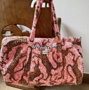 Handmade Leopard Small Duffle Bag