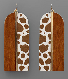 Arch Two Tone Wood Earrings