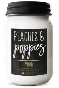 Peaches and Poppies Mason Jar 13 oz