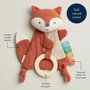 Fox Bitzy Crinkle™ Sensory Toy with Teether