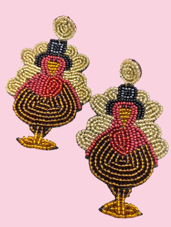 Beaded Turkey Earrings