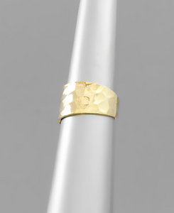 Hammered Wide Open Ring