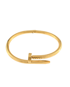 Nail Shaped Stainless Steel Bracelet Gold Dipped