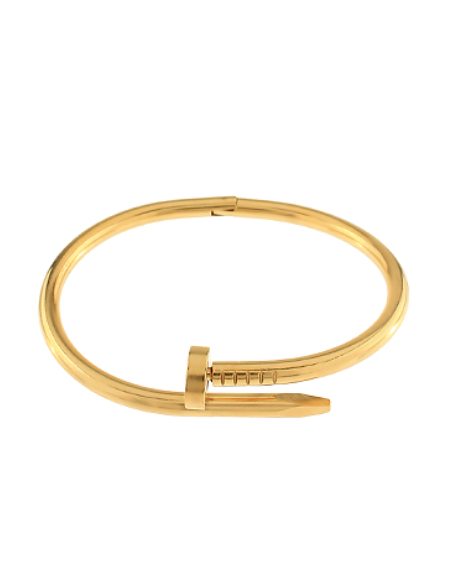Nail Shaped Stainless Steel Bracelet Gold Dipped