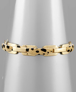 Animal Print & Chain Cuff