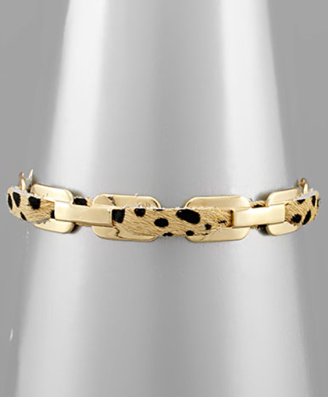 Animal Print & Chain Cuff