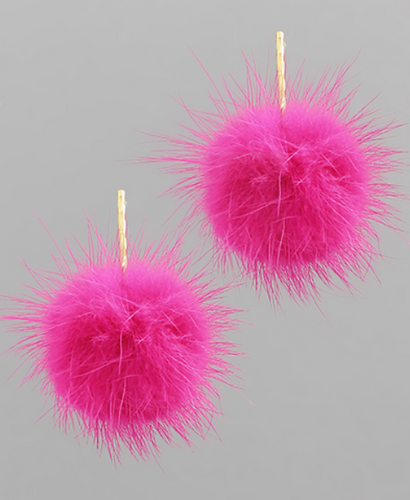 Pompom Dangle Earrings