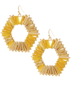 Raffia Hexagon Earrings