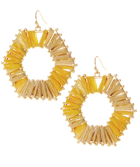 Raffia Hexagon Earrings