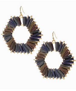 Raffia Hexagon Earrings