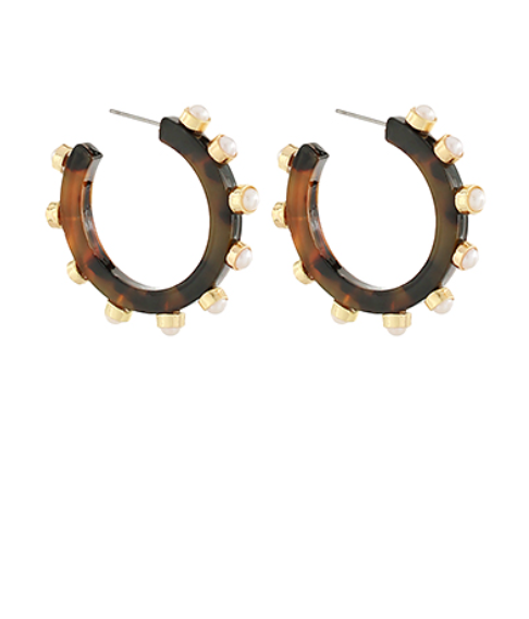 Acetate Pearl Hoops