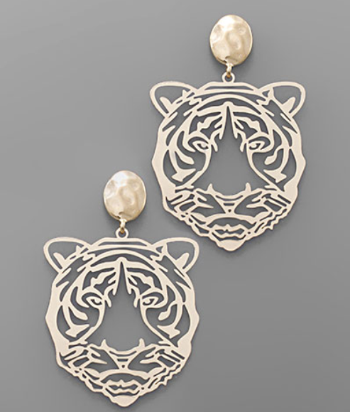 Tiger Filigree Drop Earrings