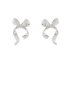 Wavy Tail Metal Bow Earring