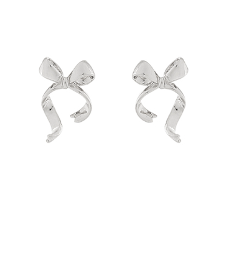 Wavy Tail Metal Bow Earring