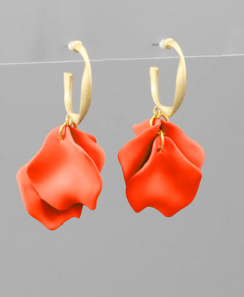 Open Hoop Petal Earrings
