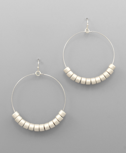 Donut Bead Circle Earrings