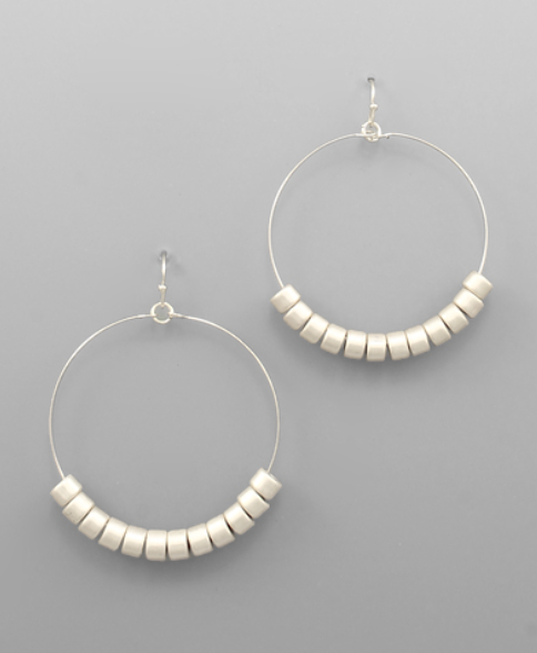 Donut Bead Circle Earrings