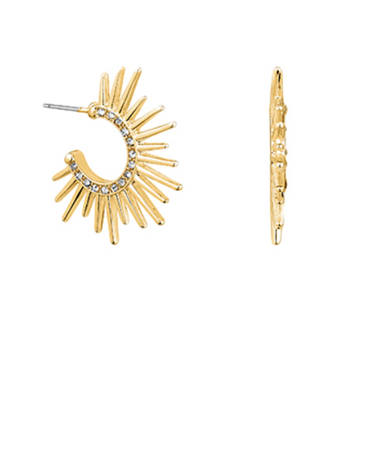 Pave Sunburst Hoops
