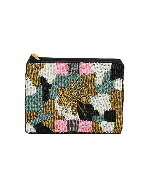 Color Block Bee Beads Pouch