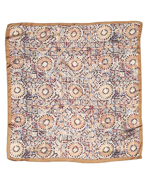 Abstract Floral Print Silky Bandana