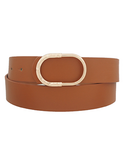 Half Hammered Oval Buckle Belt