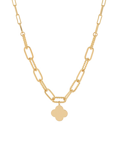 Clover Pendant & Mix Clip Chain Necklace