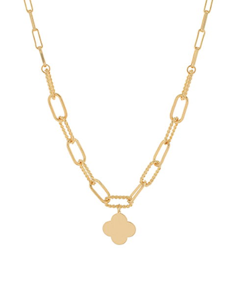 Clover Pendant & Mix Clip Chain Necklace