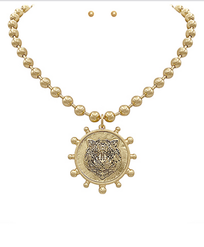 Tiger Coin Necklace Set