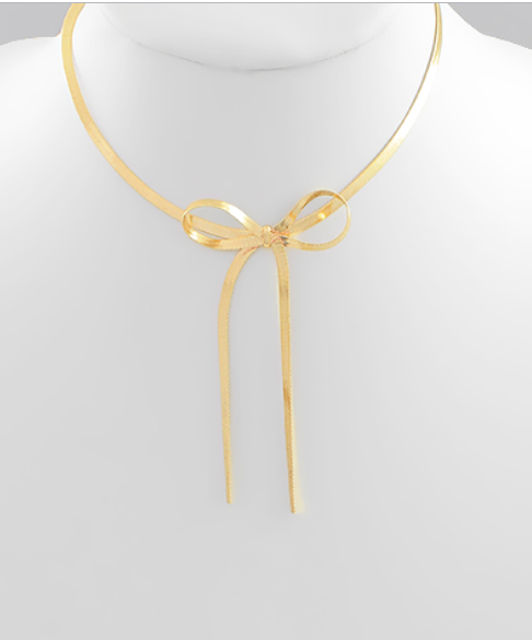 Snake Chain Bow Necklace
