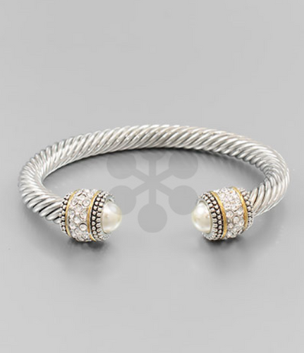 Cable Wire Edge Point Open Bracelet