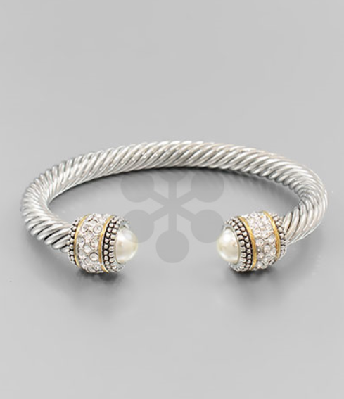 Cable Wire Edge Point Open Bracelet