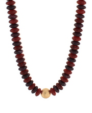Metal & Color Rondelle Beads Necklace