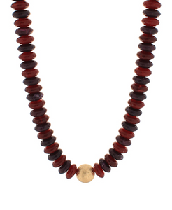 Metal & Color Rondelle Beads Necklace