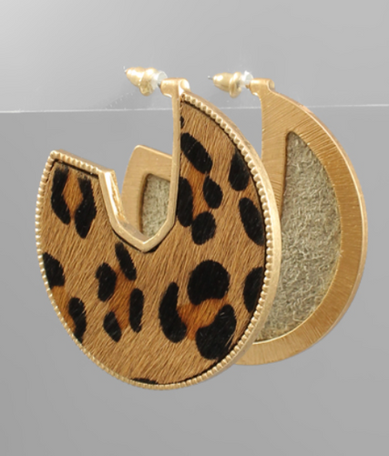 Animal Print Disc Hoops