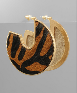 Animal Print Disc Hoops