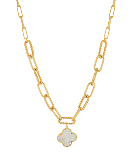 MOP Clover Pendant Necklace