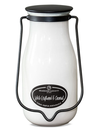 White Driftwood & Coconut Candle | Milkbottle 14 oz