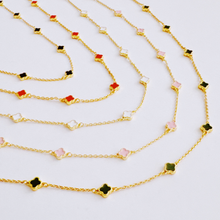 Petite Colored Clover Necklace