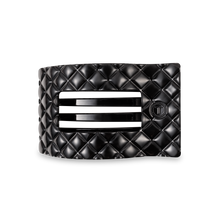 Flat Rectangle Hair Clip | Medium | Jet Black Quilted